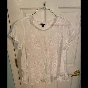Torrid White Scallop Top
